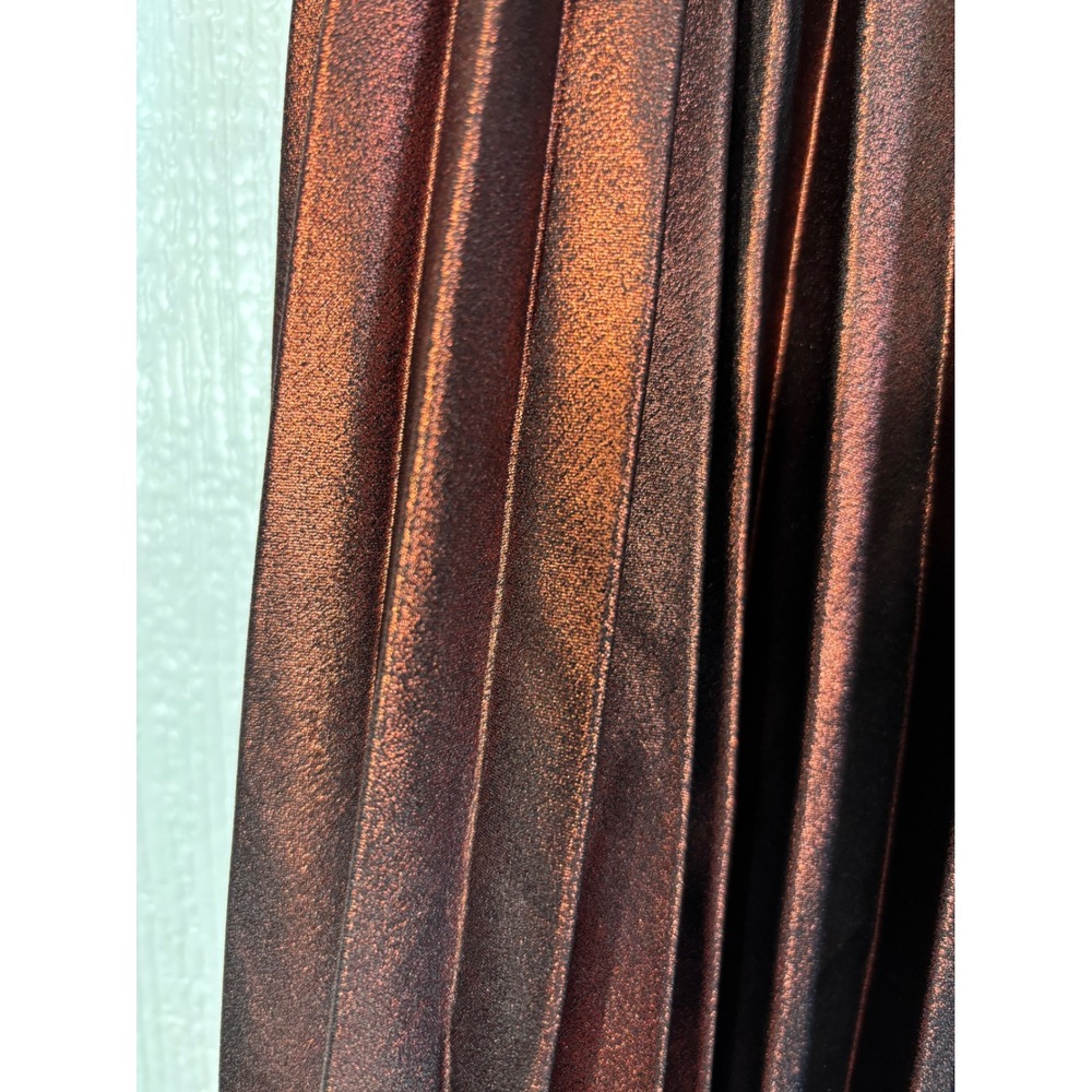 House of Harlow 1960 Pleated Shimmering Copper Party Skirt Sz M Fall - Picture 12 of 15